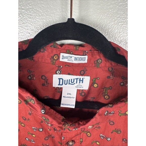 Duluth‎ Trading Untucked Relaxed Fit Farm Allover Tractors Men’s Sz 2XL Shirt - Picture 3 of 8